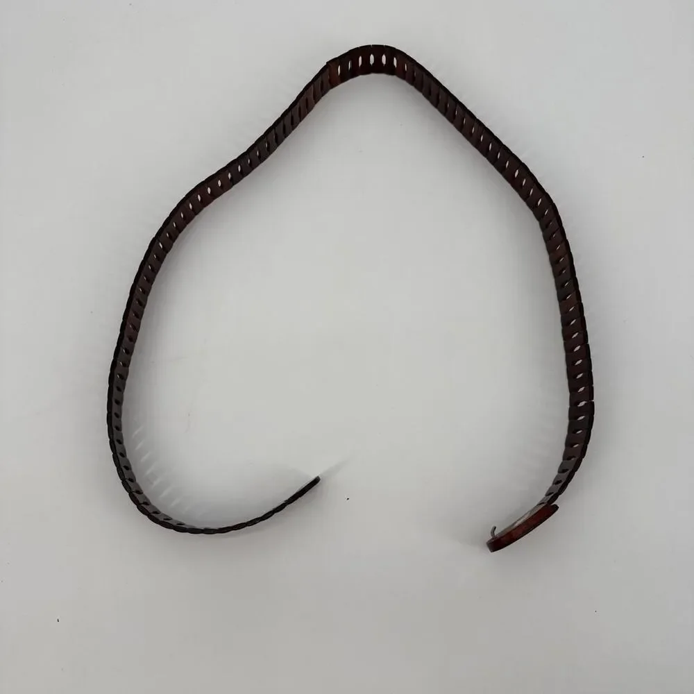 Vintage Wood Inlay Click Belt Diamond Size S-M Boho Western